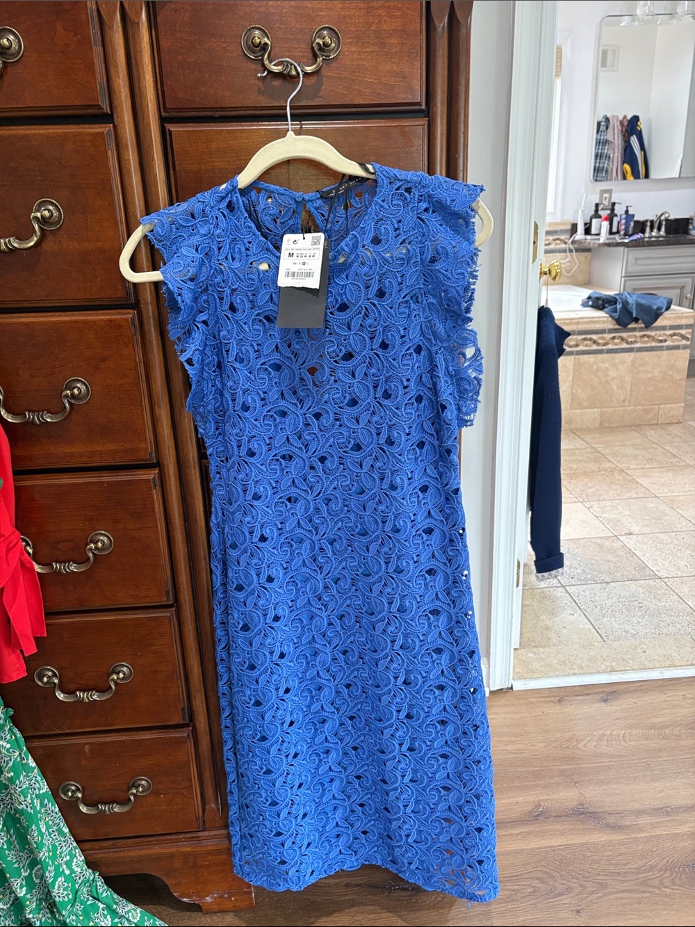 Zara Royal Blue Lace Midi Dress